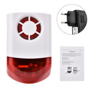 Systeme d'alarme de securite intelligent sans fil Acousto Optic, sirene 433 MHz, prise UE (100-240 V) - Neuf
