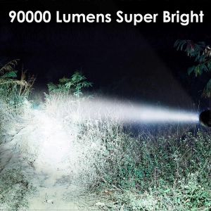 XHP70.2 Lampe de poche LED rechargeable High Lumens,90000 Lumens Super Bright oomable Waterproof - Neuf
