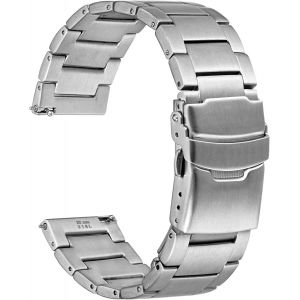 Fdjhy-Robuste Bracelet De Montre En Métal, Bracelet De Rechange En Acier Inoxydable 316 L, Fermoir Déployant, Largeur De Cosse De Montre Compatible 18mm 20mm 22mm 24mm - Neuf