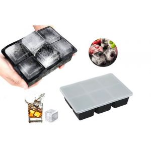 Bac &Agrave; Gla&ccedil;ons En Silicone - 6 Grands Moules Carr&eacute;s - Neuf