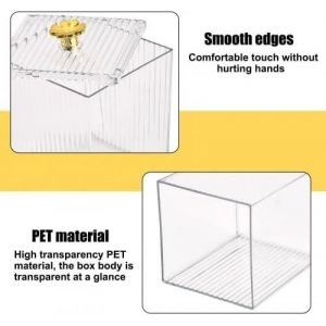 Boîte à cotons-tiges avec couvercle, distributeur de cotons-tiges, boîte de rangement pour salle de bain, pour ranger cotons-tiges, cosmétiques et tampons - Neuf