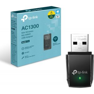 TRAHOO-Cl&eacute; WiFi Puissante AC1300 Mbps, Adaptateur USB WiFi, dongle WiFi, USB 3.0 Double Bande, 2.4G / 5GHz, MU-MIMO, Compatible avec Windows 11/10/8.1/8/7/XP, Mac OS X, Archer T3U - Neuf