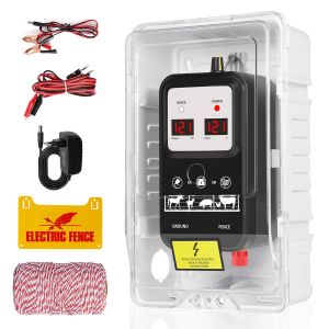 Vornixorsarlshop15km Cl&ocirc;ture &Eacute;lectrique, Cloture Electrique Pour Animaux, &Eacute;lectrificateur De Cl&ocirc;ture &Eacute;lectrique, Electrificateur Cloture Electrique , Pour La Protection Des Animaux (Black-1) - Neuf