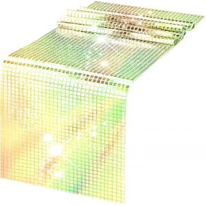 1pcs Chemin De Table Or Pailletté Chemin De Table À Thème Disco Pour Fête Anniversaire Or Mariage Décoration Vintage Année 70/80 Nappe Dorée Brillant Déco Pour Noël Nouvel An(29 X 600 Cm - Neuf
