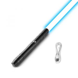 Sabre Laser De Duel 38"-Duoku-12 Couleurs Rvb-Son Fx, &Eacute;p&eacute;e Lumineuse Rechargeable, Poign&eacute;e R&eacute;aliste, Halloween, Anniversaire, Noir - Neuf