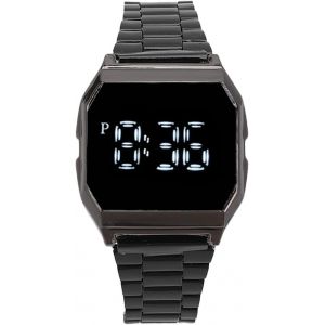 Montre Num&eacute;rique,Montre-Bracelet De Sport &Agrave; Contr&ocirc;le Tactile Led Avec Bracelet En Acier Inoxydable,Fonction De Veilleuse Avec Alarme &Agrave; Boucle D&eacute;ployante,Montre-Bracelet Num&eacute;rique.[J795] - Neuf