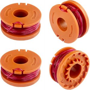 4 Pièces Bobine Fil Coupe Bordure Compatible,Ø1,65 mm-3.05m de Longueur Fil Coupe Bordure,Compatible Plusieurs Modèles,Remplacements Coupe Bordure,pour Tondeuse à gazon Worx - Neuf