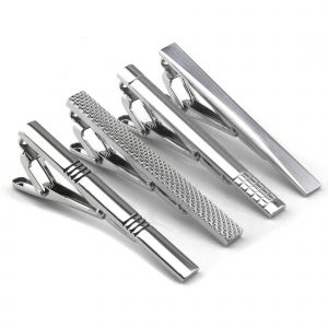 Nouveau Produit,Pince À Cravate 4pcs,Pince À Cravate Pour Hommes,Pince À Cravate Argentée,Boucle En Métal De 2,3 Pouces - Neuf