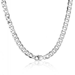 Trahoo-Chaine Homme Femme Acier Inoxydable Argent Collier Chaîne Figaro 1+3 Bijoux Anniversaire Cadeau 5mm-66cm - Neuf