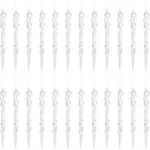 No&euml;l Ice Cube, 24 Pi&egrave;ces de No&euml;l, des Pendentifs et des Pointes, D&eacute;coration d'Arbre de No&euml;l, Glace Acrylique Objet Accrochant - Neuf