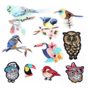 Lot De 10 Patchs Brodes En Forme D'oiseaux Pour Vetements, Autocollants A Coudre Et A Repasser, Accessoires Artisanaux - Neuf