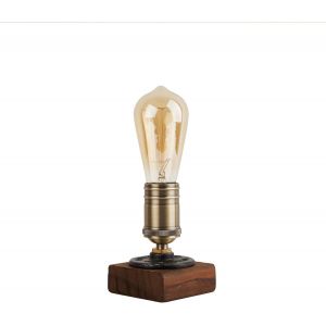 Lampe De Table Vintage Industrielle En Bois Veilleuse Steampunk Lampe De Bureau Ampoule E27 Pour Chambre Salon Maison Art Exposition Café Bar Studio Décor Antique Sans Ampoule - Neuf