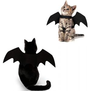 Cat Costume D'halloween Ailes De Chauve-Souris Animal De Compagnie De V&ecirc;tements De F&ecirc;te D'halloween Dress Up Accessoires Pour Chat Chiot Chaton De Gar&ccedil;on Ou De Jeune Fille 1 Pack (M) - Neuf