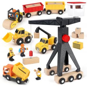 lbgwp60-Jeux De Construction Engins De Chantier Jouet Avec Grue À Tour Jouets Creuseur Jouets Camion-Benne Rouleau Routier Jeux Educatif Cadeau Enfant À Partir De 3 Ans - Neuf