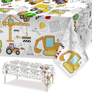 Nappe Géante De 137 X 274 Cm, Nappe De Coloriage Pour Enfants, Nappes Rectangulaires En Papier, Nappe De Table Rectangulaire Pour Fêtes, Fournitures De Fête Pour Garçons Et Filles - Neuf