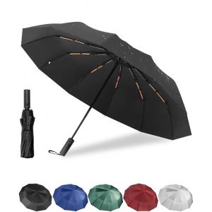 Yemaesre-Parapluie Automatique 12 Baleines, Pliable Compact, Résistant Au Vent Et Pluie, Voyage Homme Femme Avec Poignée Antidérapante - Neuf