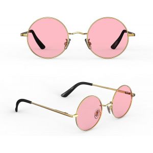 Chicslick-Lunettes De Soleil Rondes R&eacute;tro Polaris&eacute;es Pour Homme Et Femme &iquest; Lunettes De Soleil Steampunk Vintage Anti-M&eacute;lange Uv400 Avec Charni&egrave;re &Agrave; Ressort Pour Conduite, Shopping, Voyage[X545] - Neuf
