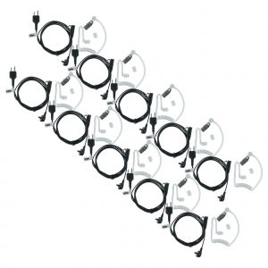 vhbw 10x Oreillette compatible avec Icom IC-F4001, IC-F3S, IC-F4, IC-F4000 radio talkie-walkie avec microphone PTT, c&acirc;ble acoustique - Neuf