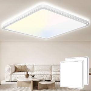 Kal-29cm Plafonnier Led 24w 3200lm 6000k,4000k,3000k, Ip54 Etanche Plafonnier Salle De Bain, Led Plafond Carré, Luminaire Plafonnier Moderne Pour Chambre À Coucher Salon Cuisine Bureau Balcon - Neuf