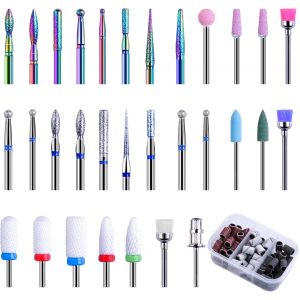 30 Pièces Embout Ponceuse Ongles À 75 Pièces Embouts Manchons Bandes De Ponçage, 3/32¿ Professionnels Embout Ponceuse, Embout Ponceuse Ongles Ceramique Et Alliage De Tungstène Pour Manucure Pédicure - Neuf