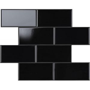 Carreaux Muraux Autocollants Noir De 2,5 Mm, Plus &Eacute;pais, Pour Dosseret De Cuisine, Grand Carrelage Mural Autocollant Pour Cuisine Et Salle De Bain[APP8809582] - Neuf