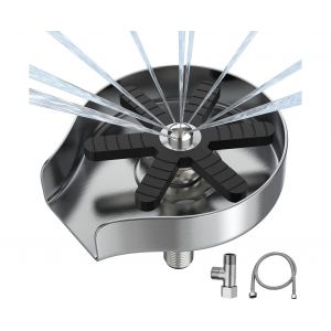 Rince-verres en m&eacute;tal pour &eacute;vier de cuisine et accessoire de nettoyage de robinet - Neuf