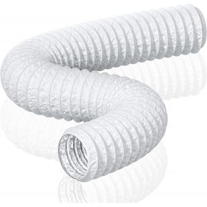 Tuyau de Ventilation 75 mm, 5 m Tuyau d'Evacuation en PVC Aluminium Gaine de Ventilation pour Extracteur d'Air, Climatisation, Sèche-linge, Hotte, Blanc - Neuf