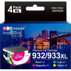 932XL 933XL Cartouche d'encre Compatibles pour HP 932 XL 933 XL pour HP OfficeJet 6600 7510 6700 7110 7610 7612 6100 7600 (1 Noir, 1 Cyan, 1 Magenta, 1 Jaune, 4-Pack) - Neuf