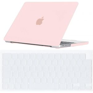 Coque Rigide En Plastique Pour Macbook Pro 14"" 2021 2022 Pour Mac Pro 14"" M1 Pro/M1 Max Modèle A2442 Et Coque De Protection En Tpu Pour Clavier (Disposition Britannique), Rose Craie - Neuf
