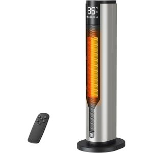 Ultra Silencieux Chauffage d`Appoint 2000W PTC - Radiateur Electrique &Eacute;conome & S&eacute;curis&eacute;, 3 Modes & ECO, Anti-chute/Surchauffe, T&eacute;l&eacute;commande, Minuterie, Chauffage Soufflant Rapide pour Bureau/Chambre - Neuf