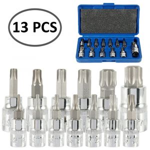 Coffret de 13 embouts de s&eacute;curit&eacute; : Torx, Phillips, plat, Tri, avec bo&icirc;te de rangement - Neuf