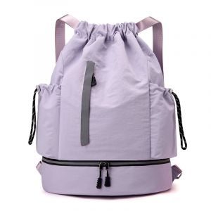 Sacs De Sport &Agrave; Cordon, Grande Capacit&eacute; Sac &Agrave; Dos De Sport Imperm&eacute;able Avec Bandouli&egrave;re R&eacute;glables, Gym Sack En Nylon Avec Pour Homme Femme Unisexe, Sac De Gym Pour L'&eacute;cole Voyage Camping - Violet - Neuf
