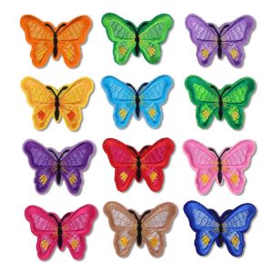 Lot De 2 Patchs Papillons Multicolores, 12 Pièces, Mélange Aléatoire, Faits À La Main, À Repasser Ou À Coudre, Brodés, Pour Vêtements, Jeans, Sacs, Chapeaux, Chaussures - Neuf