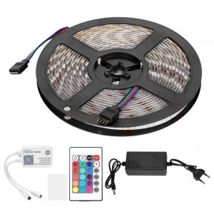 HJLIAN Bande lumineuse LED intelligente Wi-Fi 5050RGB, etanche, controlee par application, musique, pour fete a domicile, UE 100-240 V - Neuf