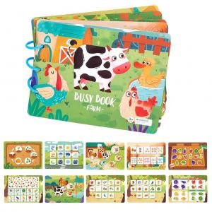 Livre d'activites sur le theme des dinosaures et des animaux, activites educatives prescolaires, jouets sensoriels pour l'autisme, cadeaux pour enfants, garcons et filles - Neuf