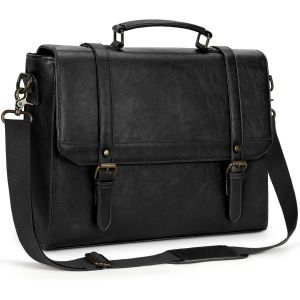 Sacoche Ordinateur 15.6 Pouces Imperméables Cuir Pu Sac A Main Homme Cartable Homme Sac Bandoulière Homme Sac Messenger Mallette Affaires - Neuf