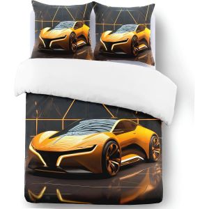 Sjzg-Housse De Couette Football Parure De Lit Enfants Housse De Couette En Microfibre Avec 2 Taies D'oreiller 65 X 65 Cm (P4, 200&times;200) - Neuf