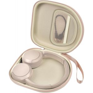 LORANKA-&Eacute;tui pour Sony WH-CH520 - Compatible avec Casque Sans Fil Supra-Auriculaire Bluetooth, Microphone, Suppression du Bruit - C&acirc;ble USB pour le Travail - Noir (Bo&icirc;te Uniquement) (Beige) - Neuf