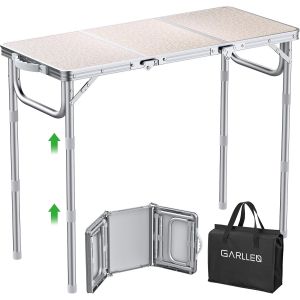 Ulteronixshop-Table De Camping Pliable, 87 X 40 Cm Et 3 Hauteurs R&eacute;glables (26/48/70 Cm), Table De Camping, Table D'appoint, Table De Barbecue, Table De Jardin, Table De Pique-Nique, Pour Camping - Neuf