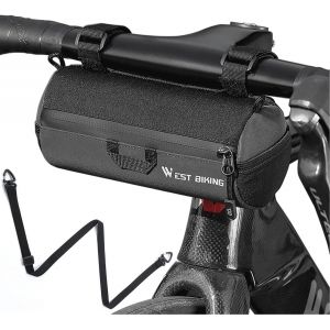 Kal-Sacoche Velo Guidon, Sacoche Guidon Velo Accessoire Velo Sacoches, Sacoche Velo Avec Bandoulière, Sacoches De Guidon Vélo Pour Vtt Et Vélos De Route, Noir 1l - Neuf