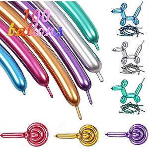100pcs ballon de modelage 260q longs ballons pour ballon animaux ballons torsadés ballon métallique ballons de modelage classiques longs ballons magiques pa - Neuf