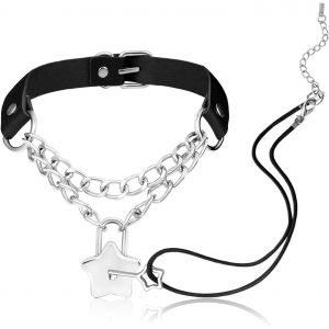Kal-Pu Cuir Punk Colliers Ras Du Cou Cercle/Coeur Charme Collier Réglable Collier Pour Les Femmes - Neuf