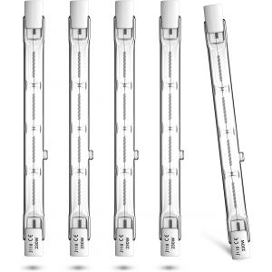 Yemaesre-Ampoule Halogène R7s 230w 118mm Dimmable Blanc Chaud 2800k, Ampoule Halogène Linéaire Crayon Type J Projecteur 118mm Tubulaire Équivalent Led 20w Pour Sécurité, Lampadaire(Lot De 5) - Neuf