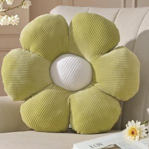Cauc-Coussin Fleur Vert, Coussin De Sol Esthétique Pour Chambre, Coussin Décoratif Pâquerette Pour Chambre D'enfant, Décoration Preppy, Coussin De Canapé, 38 Cm - Neuf