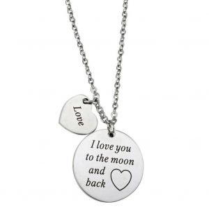 Charmant En Acier Inoxydable Bricolage Saint-Valentin Coeur Pendentif Collier Bijoux Cadeau - Neuf