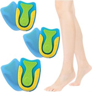 Lot De 3 Paires De Coussinets De Talon En Gel De Silicone Pour Fasciite Plantaire, Douleurs Au Tendon D'achille, Coussinets Absorbants (Petite Taille) - Neuf