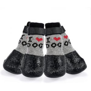 Chaussettes Imperm&eacute;ables Et Antid&eacute;rapantes Pour Chiens Avec Sangle R&eacute;glable Et &Eacute;l&eacute;ments R&eacute;fl&eacute;chissants Pour Petites Et Moyennes Races - Protections Pour Pattes Bavoe - Neuf