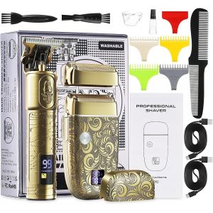 Tondeuse Barbe Homme Et Tondeuse Cheveux Professionnel Électriques Hommes Rasoir Tête Chauve Rechargeable Avec Led Convient Pour Les Familles Et Les Barbiers - Neuf