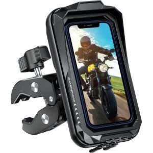 Support Telephone Moto Etanche 360° Rotation Support Smartphone Moto Anti Vibration Support Téléphone Scooter Avec Ecran Tactile Porte Moto Retroviseur Pour Téléphone Jusqu'À 7,0"" [PPJ01385] - Neuf