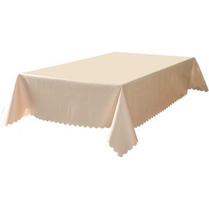 SJZG-Imperméable Nappe Rectangulaire Pvc Nappes De Table Pour Salle À Manger Cuisine Beige 90_X_140_Cm - Neuf